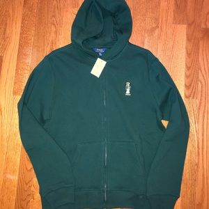 Boys hunter green zip-up hoodie
